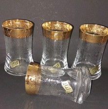 1 von 3 MURANO MEDICI Selten Bier Wasser Longdrink  Gold Glas 13,5 cm Etikett 