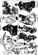 Unmounted Rubber Stamp Plate, Unmounted/Uncut Pink Rubber Stamps