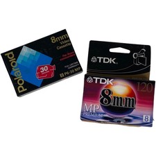 New, Sealed - 2 8mm Video Tape Cassettes - Polaroid 30 MP, TDK 120 MP
