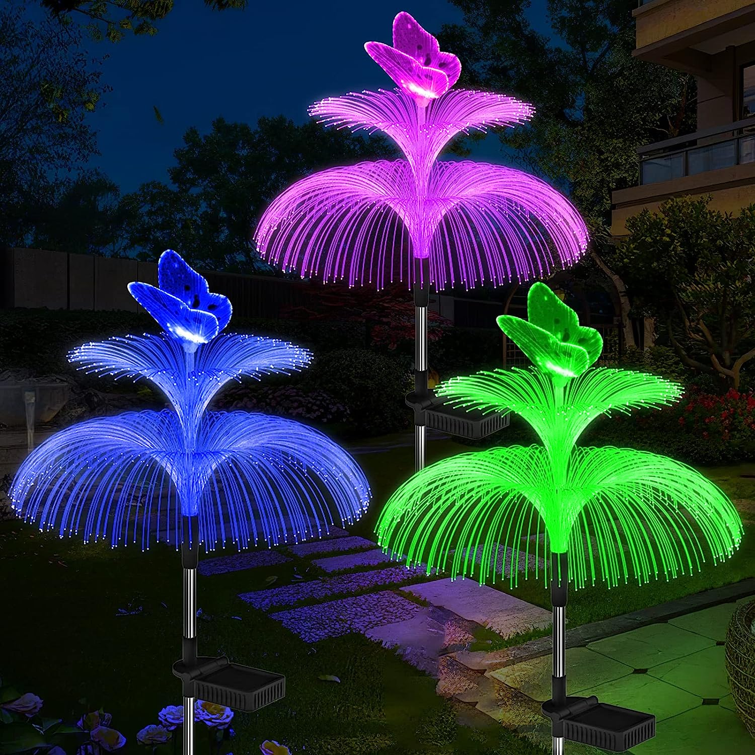Solar Garden Lights Waterproof 3 Pack Outdoor