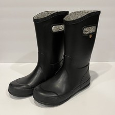 BOGS Unisex Kids Waterproof Black Rubber Rainboots 71325-001 Big Kid Size 4