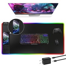 Mouse Pad with Wireless Charging, RGB Gaming Mousepad, Large Desk Mat with Ul...