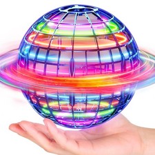 Flying Orb Ball Blue, 2025 Upgraded with Dazzling Lights, Magic Hover Spinn...