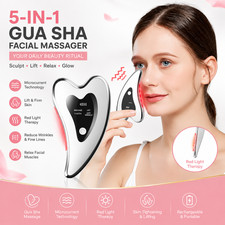 5-in-1 Gua Sha Facial Massager Red Light Therapy Skin Tightening Device