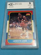 1986-87 Fleer #63 Lafayette Fat Lever Rookie Card RC Nuggets BCCG 9 Near Mint