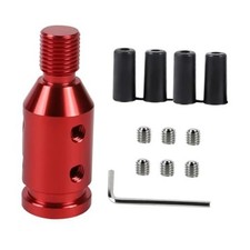 M12x1.25 Shift Knob Adapter, Aluminum Gear Shift Adapter Kit with 4-Sizes Red