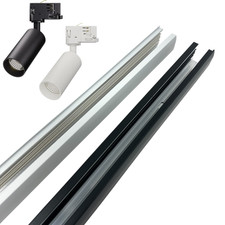 LED Track Light Rail 4-Wire Black-White 1m/1.5m 3 Phase 1 Phase Circuit Lighting
