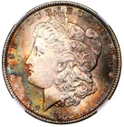 1889 NGC MS 63 Morgan Dollar Rainbow Color Toned  Very PQ Double Sided Color