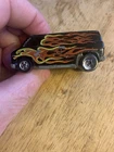 🔥 Vtg 1974 Hot Wheels Flying Colors Black Super Van with Orange & Yellow Flames