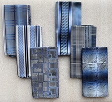 6 Pack Mens Pocket Squares 10.5  Blue Unique Bundle Wedding Suit Crafting
