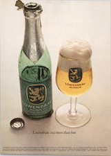 Lowenbrau Munich Light Special Print Ad 1970 Beer Bottle Glass