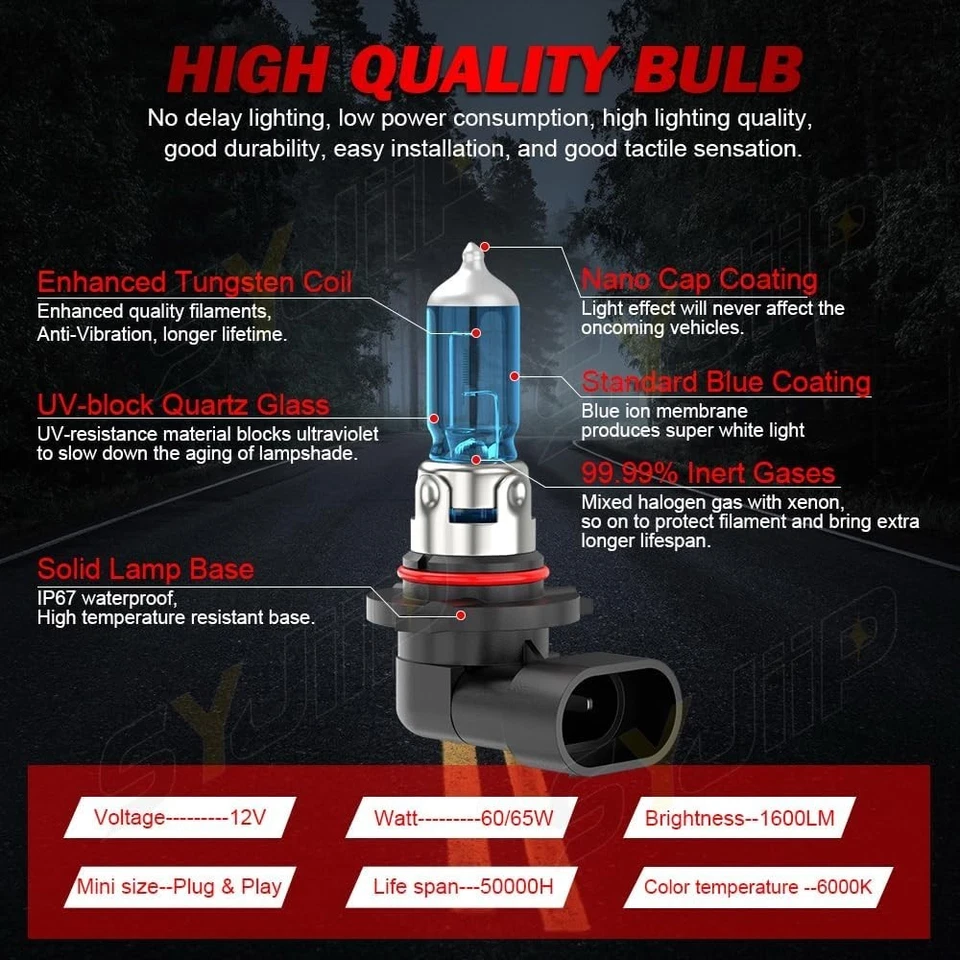 Upgraded Halogen Headlight Bulbs For Subaru Forester 2009 2010 2011 2012 2013... Foto 3 de 4