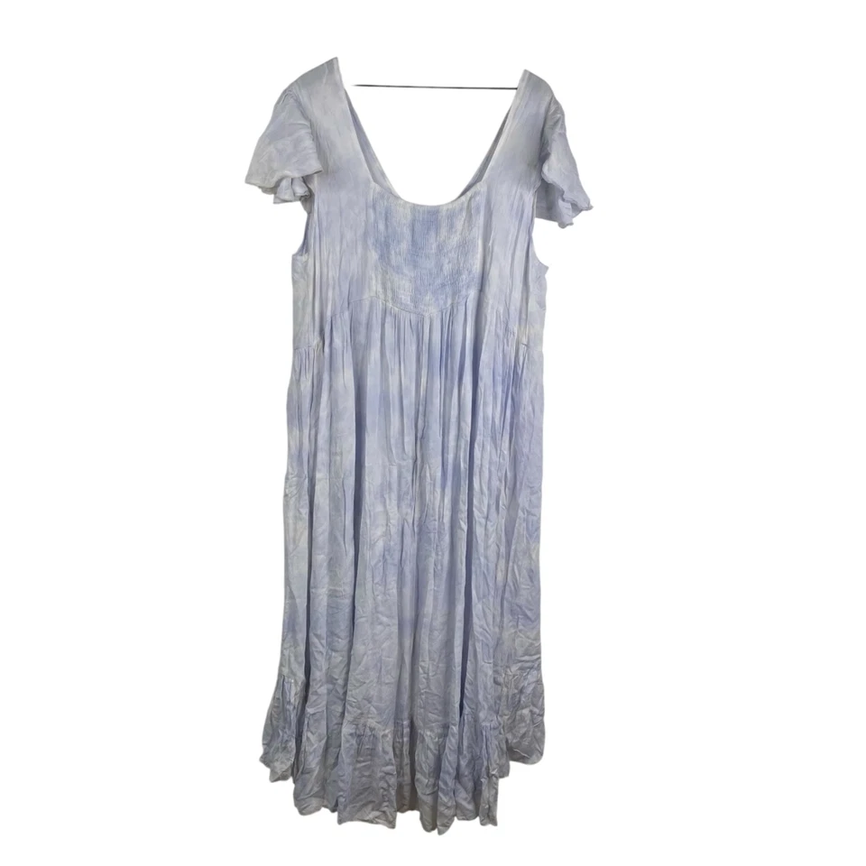 Raviya платье прикрыть синий размер 1 X макси со сборками галстук краситель оборки кромки пляж прибрежный - Изображение 2 из 4