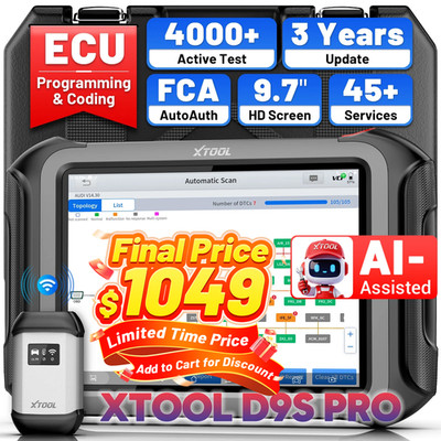 2026 XTOOL D9S PRO Car Diagnostic Bi-Directional Tool Scanner ECU Key Programmer