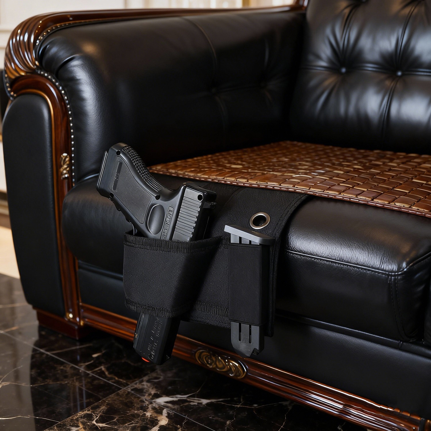 Concealed Carry Car Seat Pistol Holster Mattress Bed Gun Holster Magazine Pouch