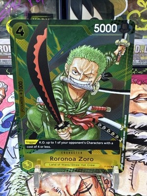 Roronoa Zoro Promo (P-042) English One Piece TCG Foil Finish.