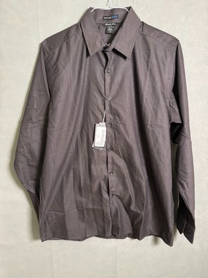 North End Sport Shirt Long Sleeve Black Mens Size L Cotton
