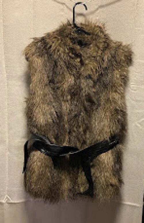 Faux fur vest with best sale belt