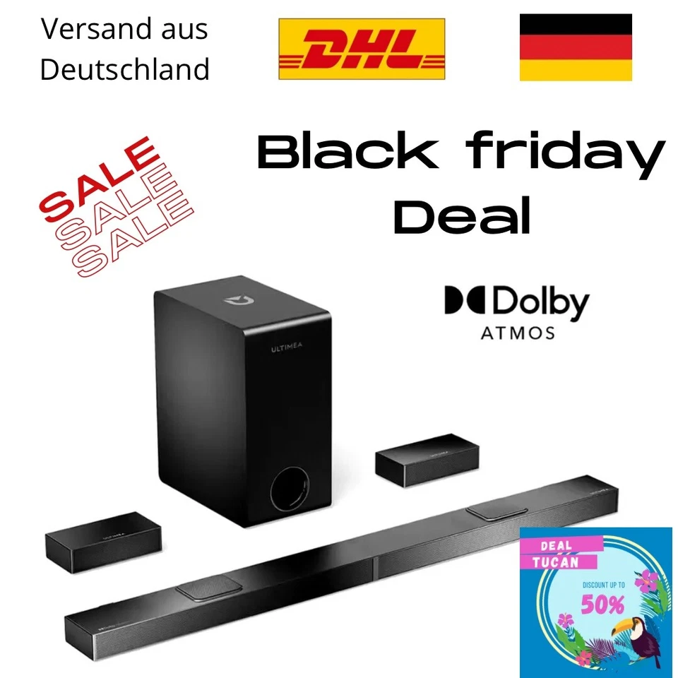 ULTIMEA Nova S80Soundbar mit Dolby Atmos,  8" Wireless Subwoofer 4K HDR - 520W - Bild 2 von 4