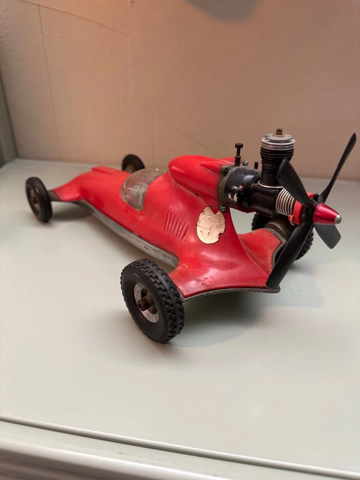 Vintage COX Prop Rod Aluminum Chassis Thimble Drome Tether Car #8 - Image 2 of 4