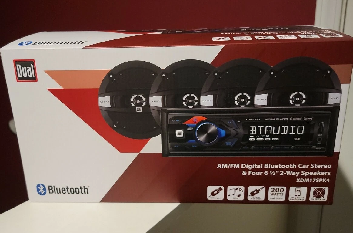 Dual Electronics Car Audio Bundle XDM17SPK4 Stereo And (4)