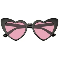 SUNGLASSES Heart Cat Eye Womens Retro Festival Color Tinted Cat Eye Heart Shades