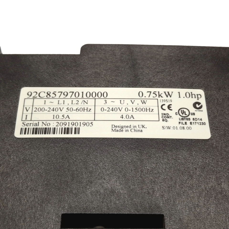 Camco Ferguson 92C85797010000 IM-pAC Variable Speed Drive 0.75kW 1HP, 200-240VAC - Image 3 of 4