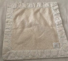 Swaddle Designs Cream Flannel Blue Circle Security Blanket Baby Lovey