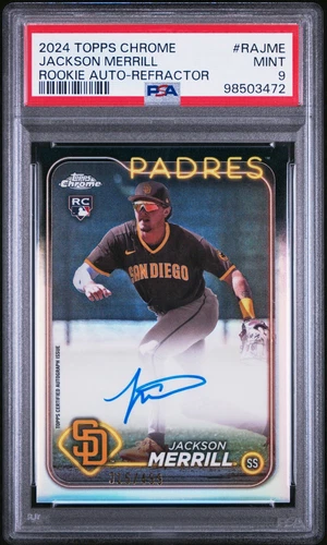 2024 Topps Chrome #RAJME Jackson Merrill RC Auto Refractor /499 PSA 9