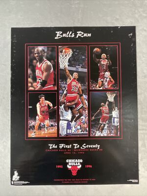 Vintage Bulls Run 1996 Jordan Rodman Pippen Chicago NBA
