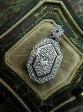 2Ct Lab Created Diamond Engagement Pendant 14K White Gold Finish