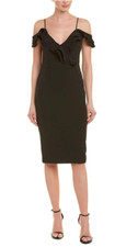 Bardot Women's Raene Frill Dress, Black, Size 4/XS