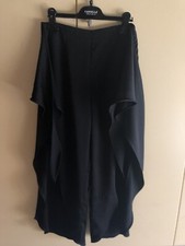 pantaloni eleganti neri in satin ZARA con nodo e spacco XS