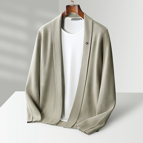 Hot Mens Solid Color Business Knitted Base Sweater V-Neck Cardigan Outwear Party - Picture 1 of 14
