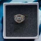 Vintage Carolyn Pollack Sterling Silver Hematite Flower Ring Size 9