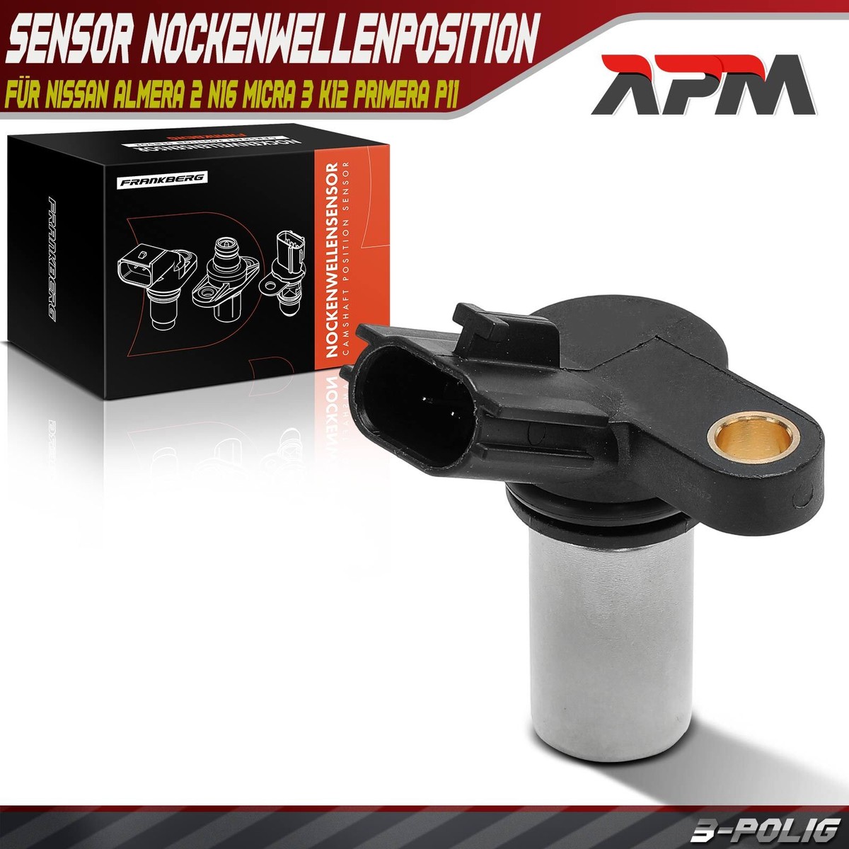 Sensore Posizione Albero A Camme Frankberg 3-Poli Per Nissan Micra, Note, Primera E Almera – Sostituisce 2351085