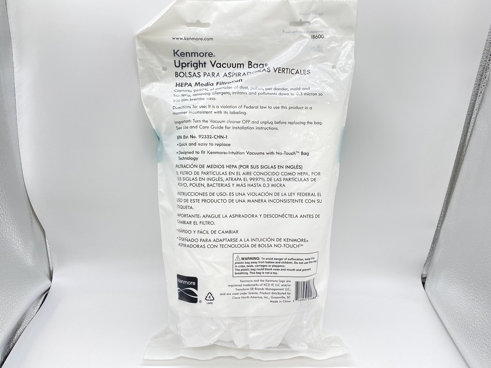 Kenmore Intuition IB600 HEPA Replacement Vacuum Cleaner Bags 6 pack