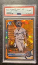 2022 Bowman Draft Sapphire KAHLIL WATSON Chrome Orange /25 PSA 10 MARLINS BDC-35