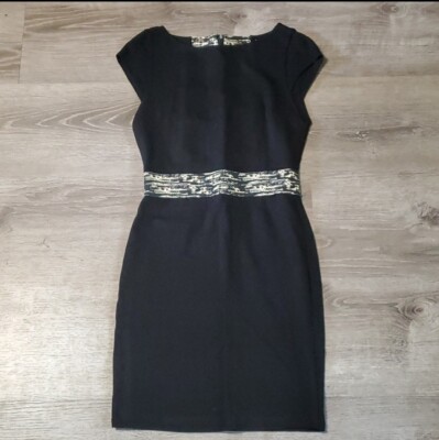 Alice + Olivia Black & Cream Sheath Bodycon Mini Dress Size 2. | eBay