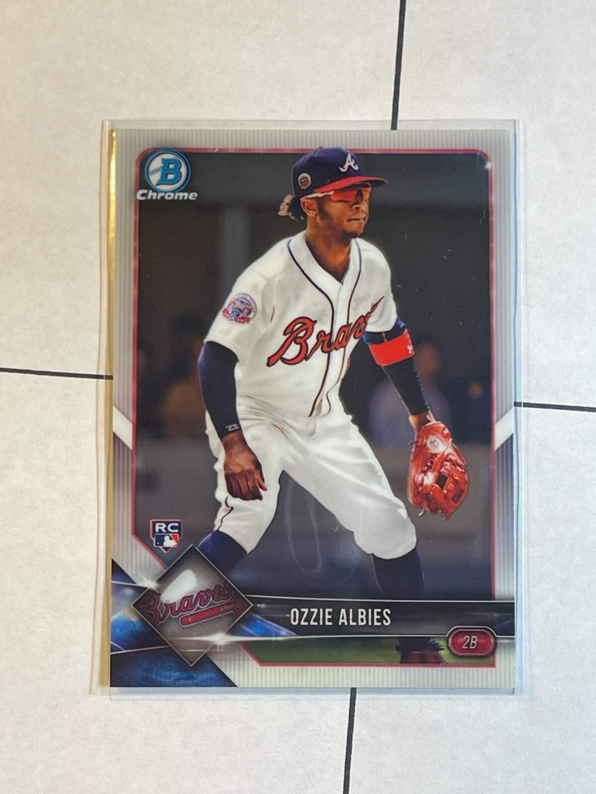 Ozzie Albies 2018 Bowman Chrome Rookie Card RC #92 Atlanta Braves