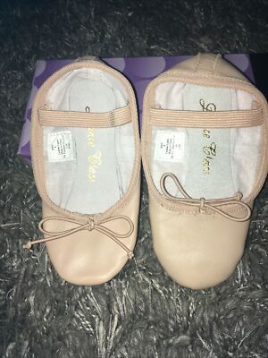 New Dance Class Split Sole Ballet Girls' Toddler Size 8 Pink Leather
