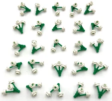 Lego 25 New White Plates Round 1 x 1 w/ Flower Edge 5 Petals and Flower Stem