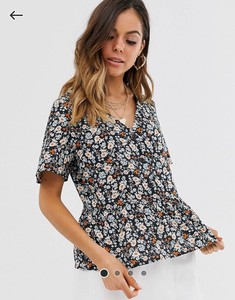 button peplum blouse