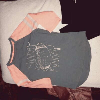 Cat & Jack Girls Sunday Funday Football Tee And Leggings Bcg Black S
