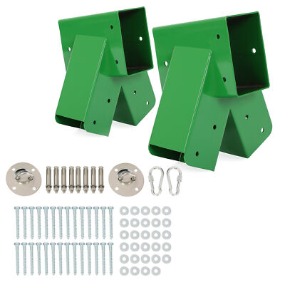 2 Pcs 1-2-3 A-Frame 2 Brackets for Swing with All Mounting Hardware, Green