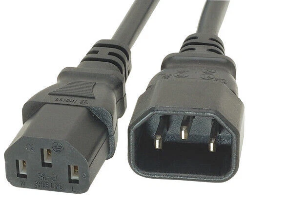 2m Power Extension Cable IEC Kettle Male to Female UPS Lead C13 to C14 Locking - Image 4 of 4