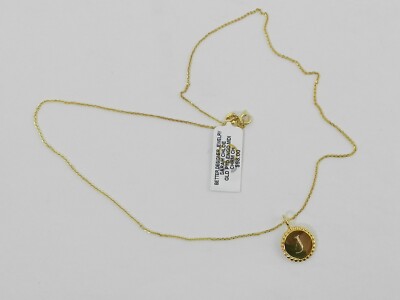 Sarah Chloe Initial Medallion Pendant Necklace 14k Gold over Sterling  Silver 