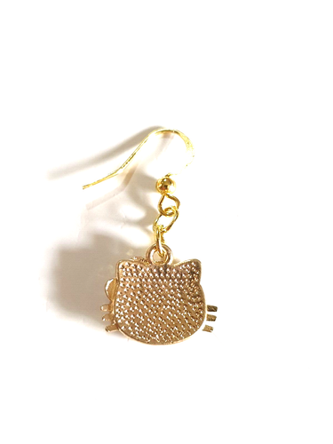 Sweet Pink Bow Crystal Hello Kitty Character Gold Plated Earrings - Picture 6 of 8