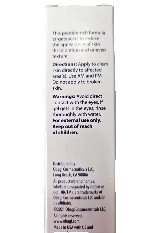 Gel refinador de cicatrices médicas OBAGI 1 OZ NUEVO SELLADO Foto 2 de 3