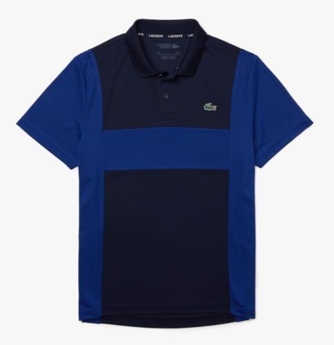 Lacoste Men's SPORT Regular Fit Polo Shirt In Navy Blue / Blue - Picture 1 of 6